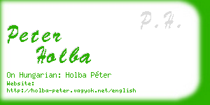 peter holba business card