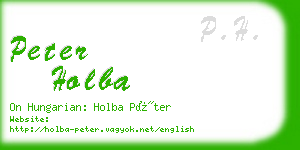 peter holba business card